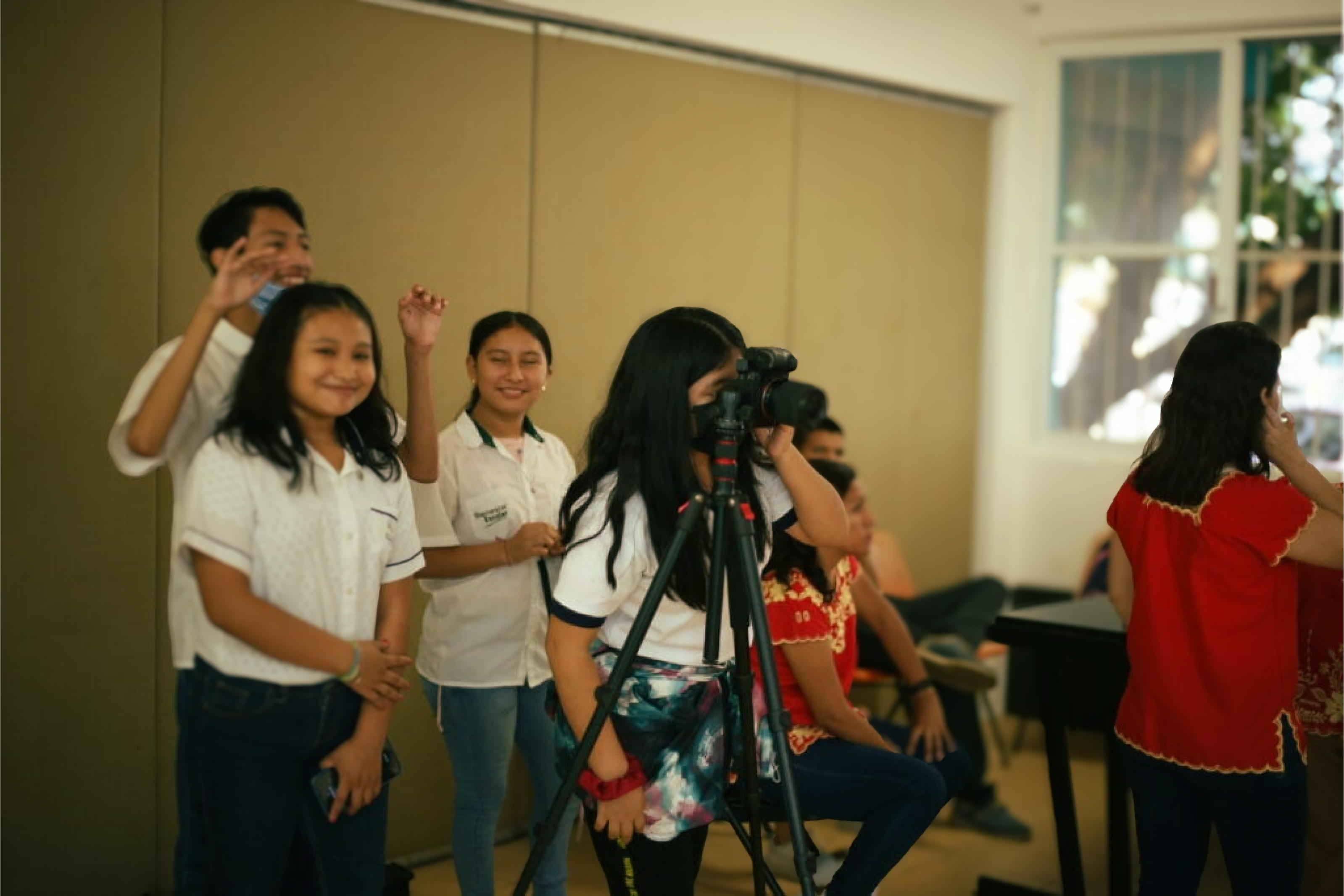 Grabación de video con niñas y niños